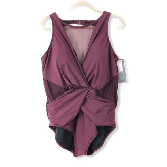 AQUA Green One Piece Swimsuit Bathing Suit - Picture 1 of 10